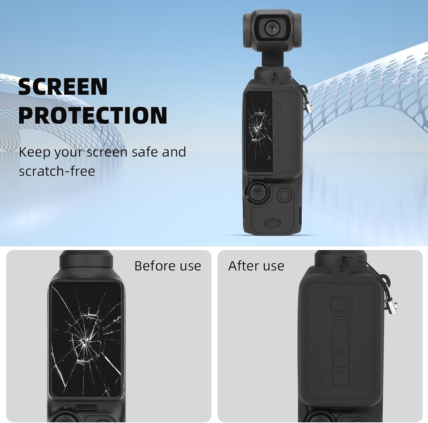 CARCASA DE SILICONA BRDRC POCKET 3 PARA DJI OSMO POCKET 3 Y XTRA MUSE COLOR MARRÓN - 2