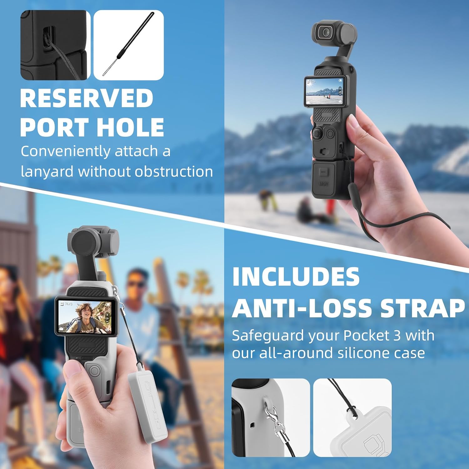 CARCASA DE SILICONA BRDRC POCKET 3 PARA DJI OSMO POCKET 3 Y XTRA MUSE COLOR MARRÓN - 3