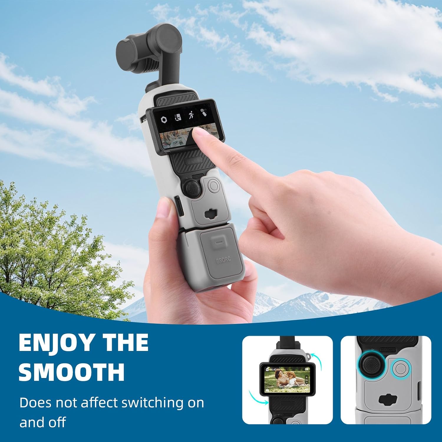 CARCASA DE SILICONA BRDRC POCKET 3 PARA DJI OSMO POCKET 3 Y XTRA MUSE COLOR MARRÓN - 4