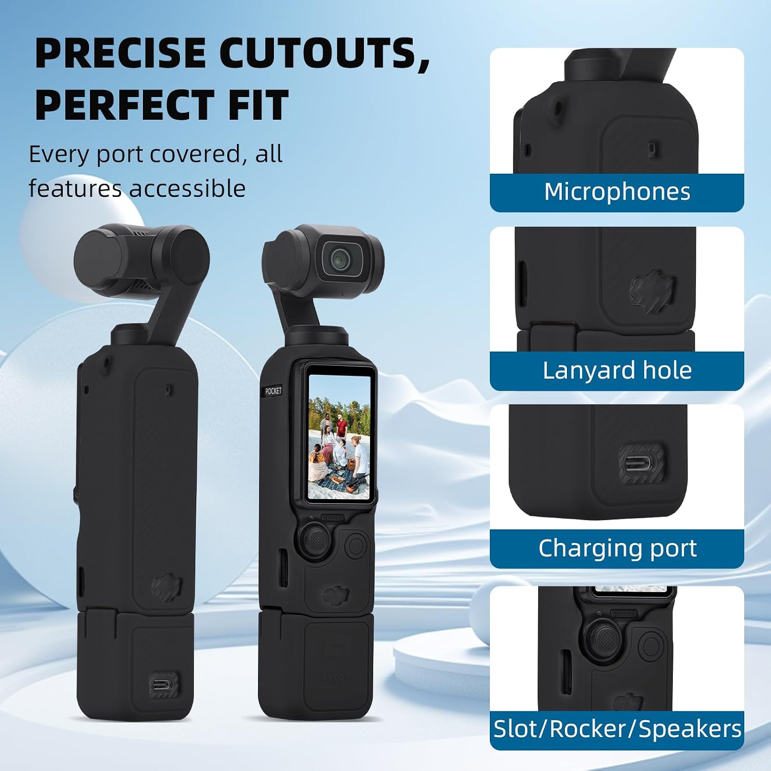CARCASA DE SILICONA BRDRC POCKET 3 PARA DJI OSMO POCKET 3 Y XTRA MUSE COLOR MARRÓN - 5