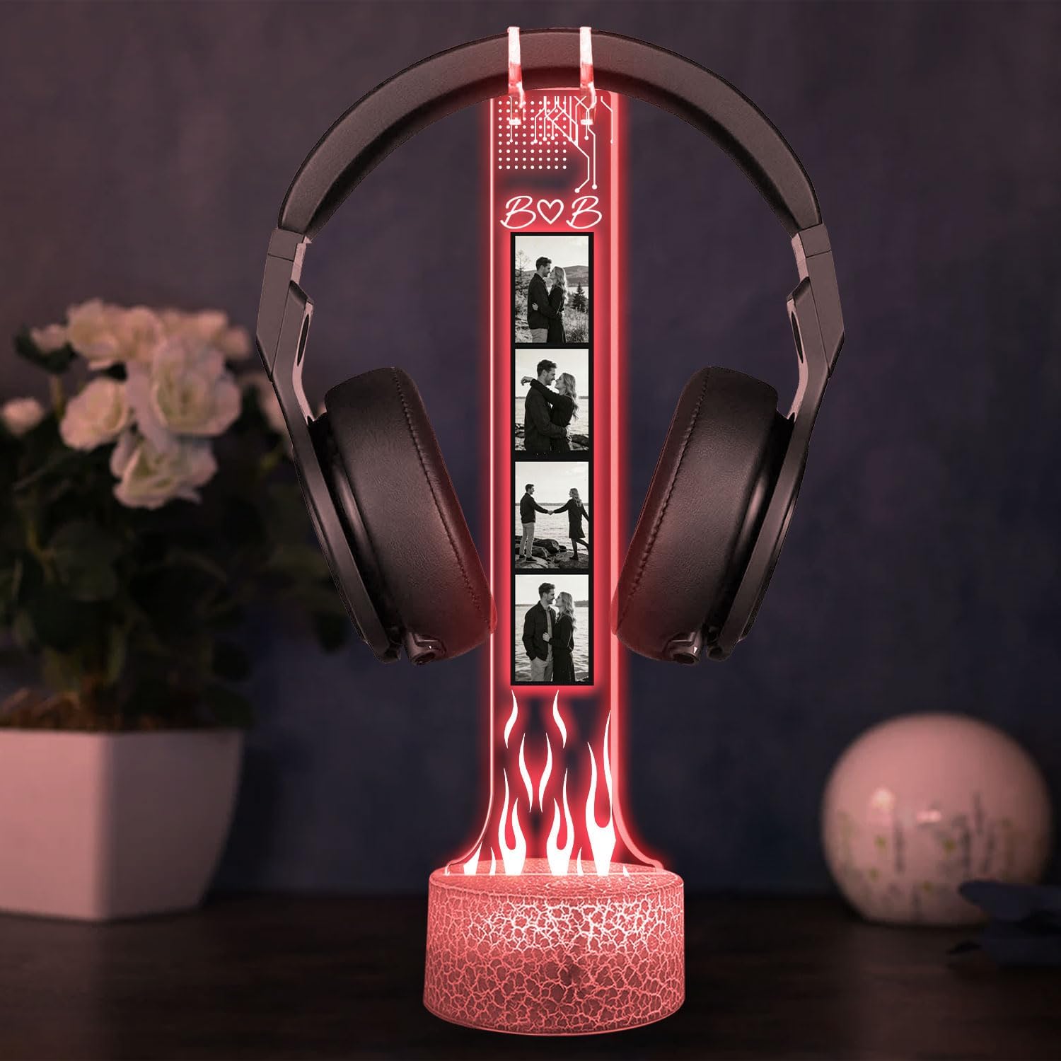 SOPORTE PARA AUDÍFONOS GIANTBIGHANDS PERSONALIZADO CON LUZ LED - 5