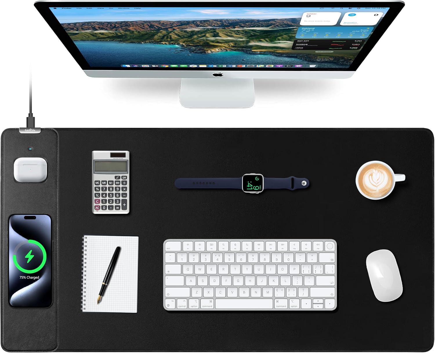 MOUSE PAD CON CARGADOR INALÁMBRICO EXTRELIFE XXL 80X40 CM - 1