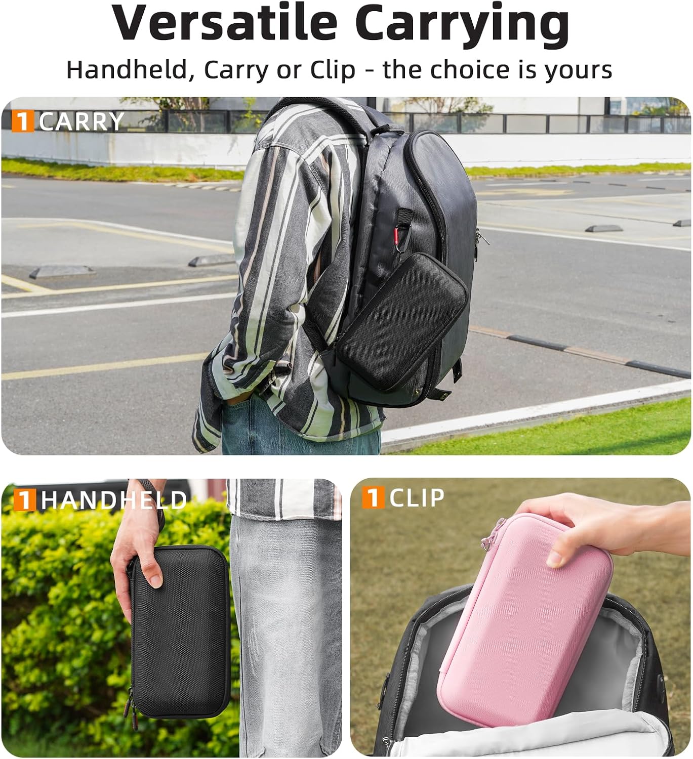 CARCASA RÍGIDA BRDRC PARA OSMO POCKET 3 CON CORREA Y MOSQUETÓN ROSA - 5