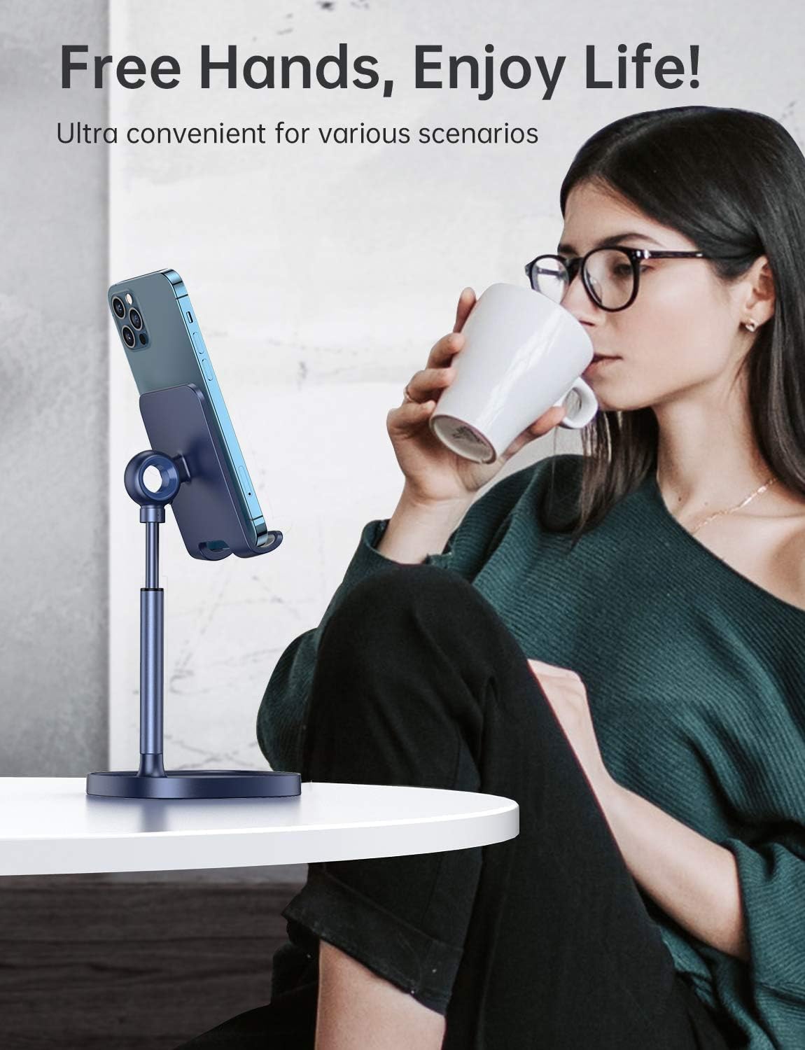 SOPORTE PARA CELULAR LISEN AZUL PARA ESCRITORIO - 4