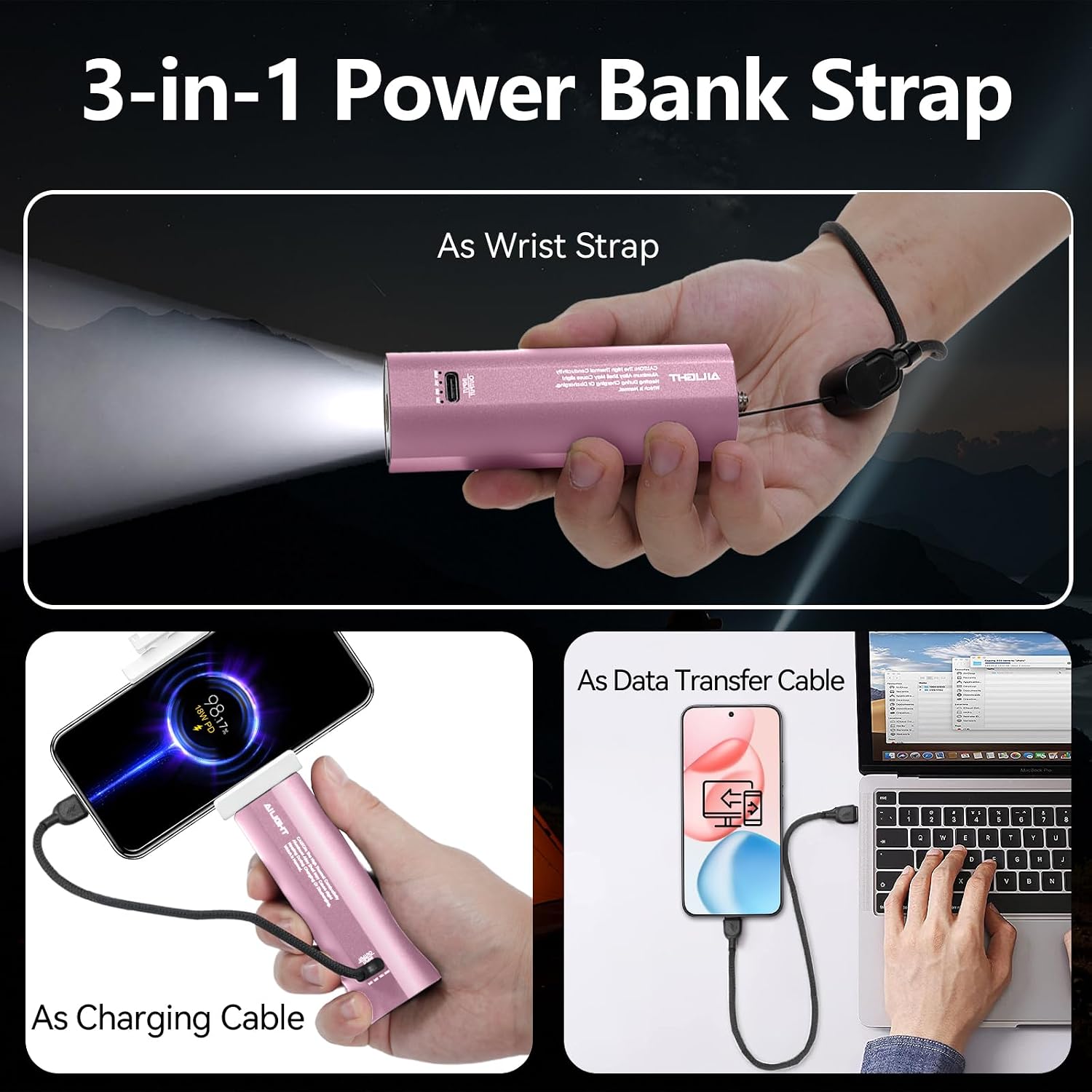 BATERÍA EXTERNA AILIGHT BATTERY HANDLE GRIP 5000MAH CON CARGA PD 20W PARA CÁMARAS GOPRO E INSTA360 - 5
