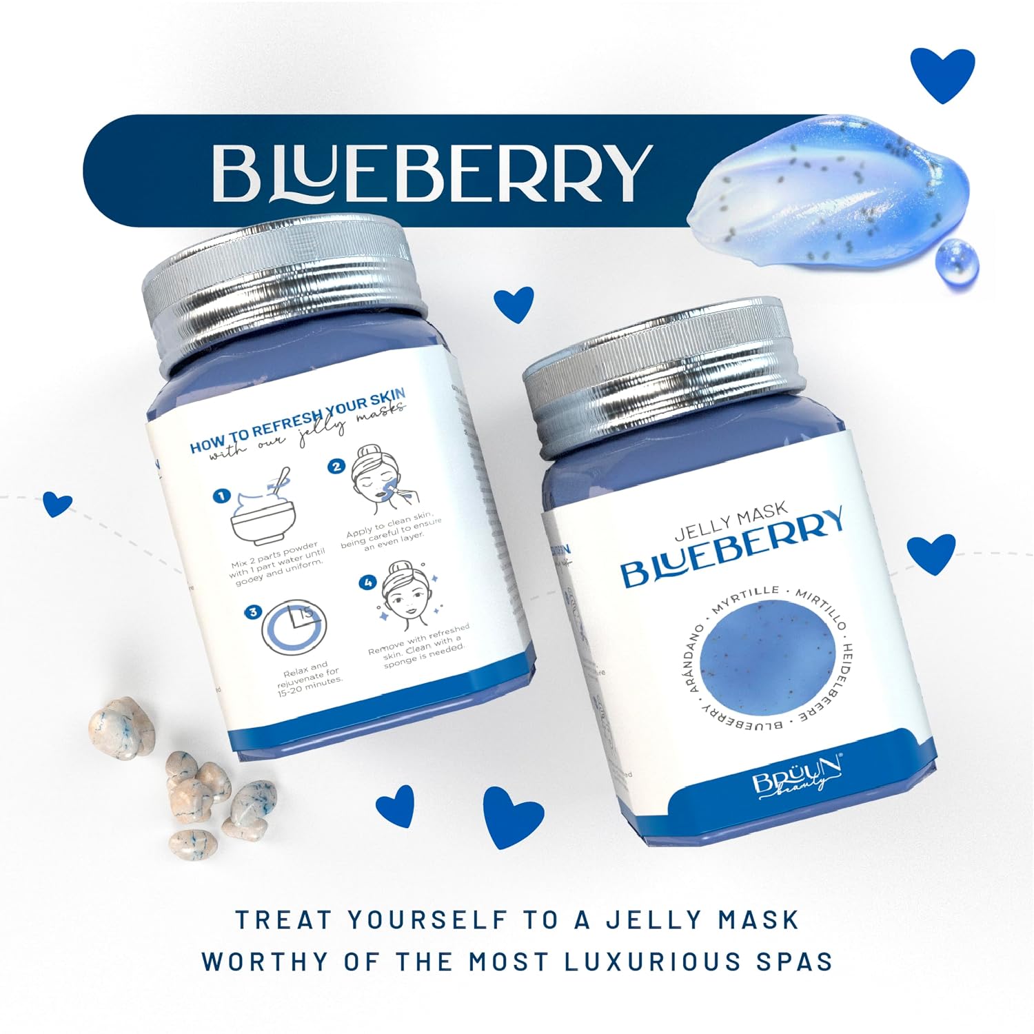 MASCARILLA FACIAL BRÜUN JELLY MASK BLUEBERRY BURST 680 ML - 5