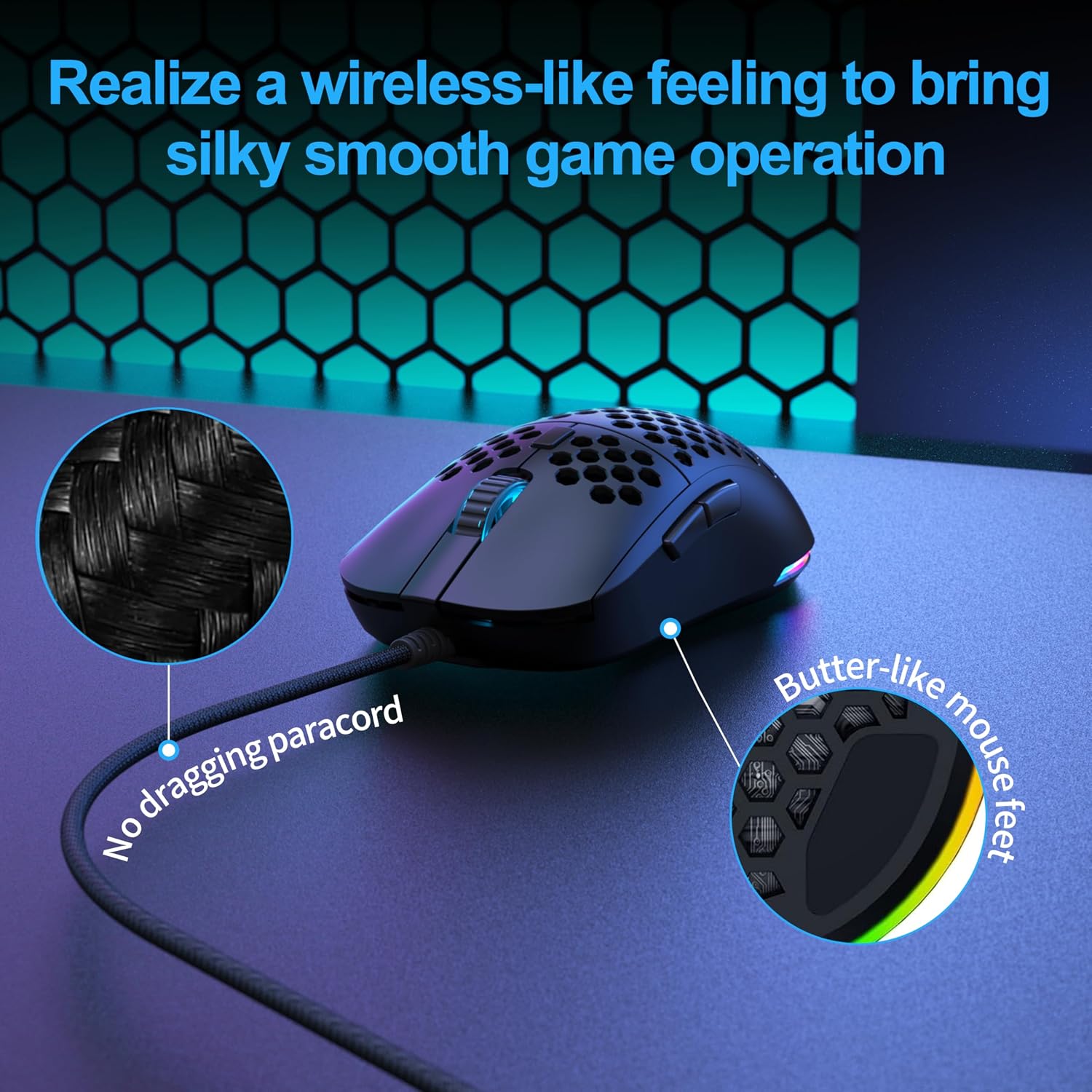 MOUSE GAMER TMKB FALCON M1SE CABLEADO 12800DPI NEGRO - 5