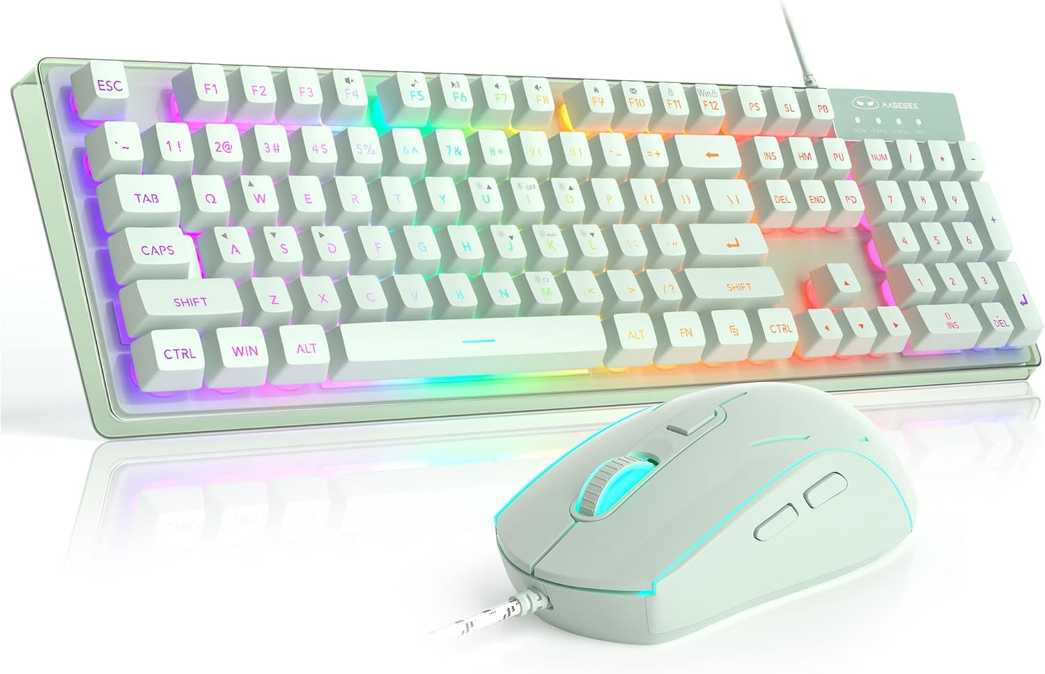 KIT DE TECLADO Y MOUSE MAGEGEE K1 RGB RETROILUMINADO VERDE - 1