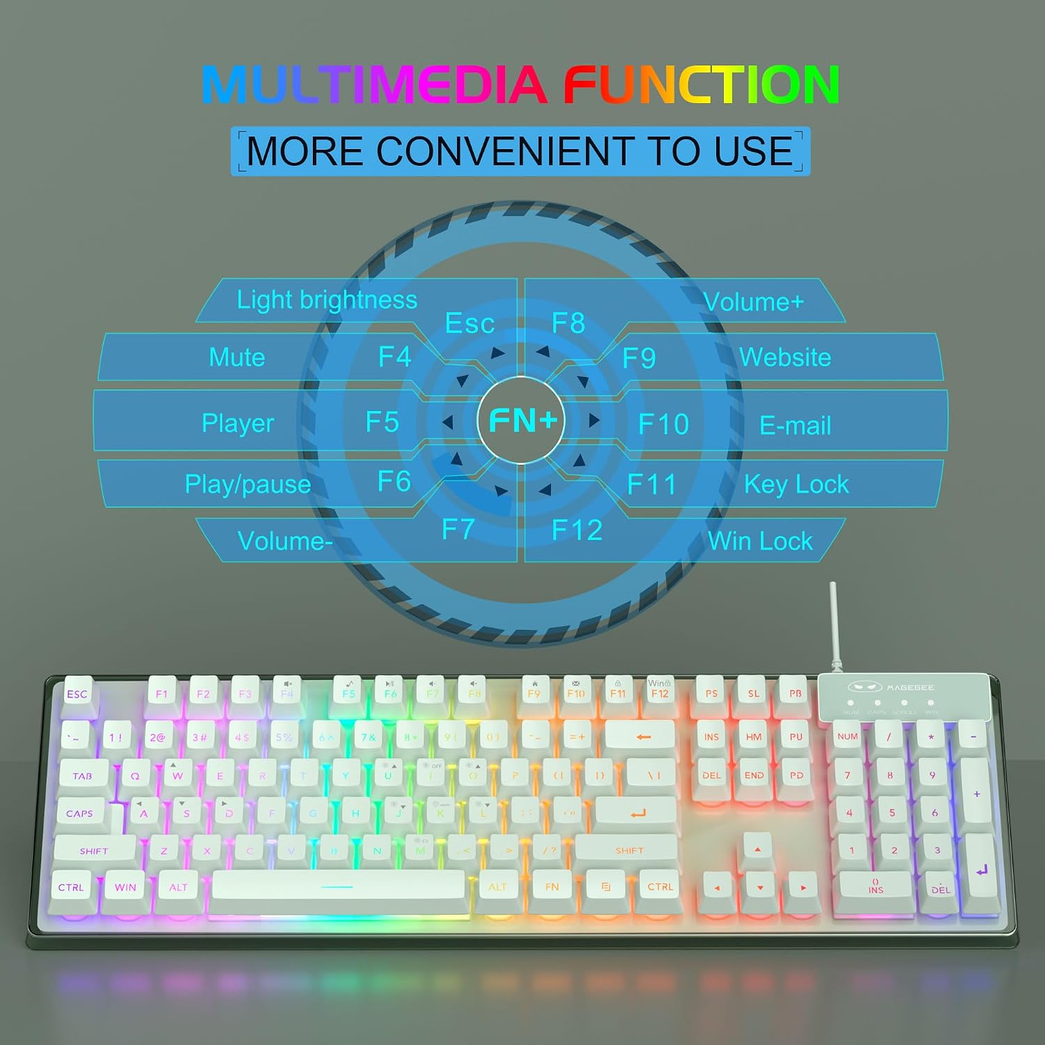 KIT DE TECLADO Y MOUSE MAGEGEE K1 RGB RETROILUMINADO VERDE - 4