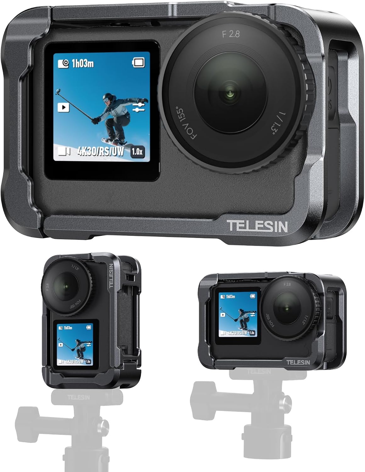 CARCASA PARA CÁMARA TELESIN PARA DJI OSMO ACTION 6 ALUMINIO - 1