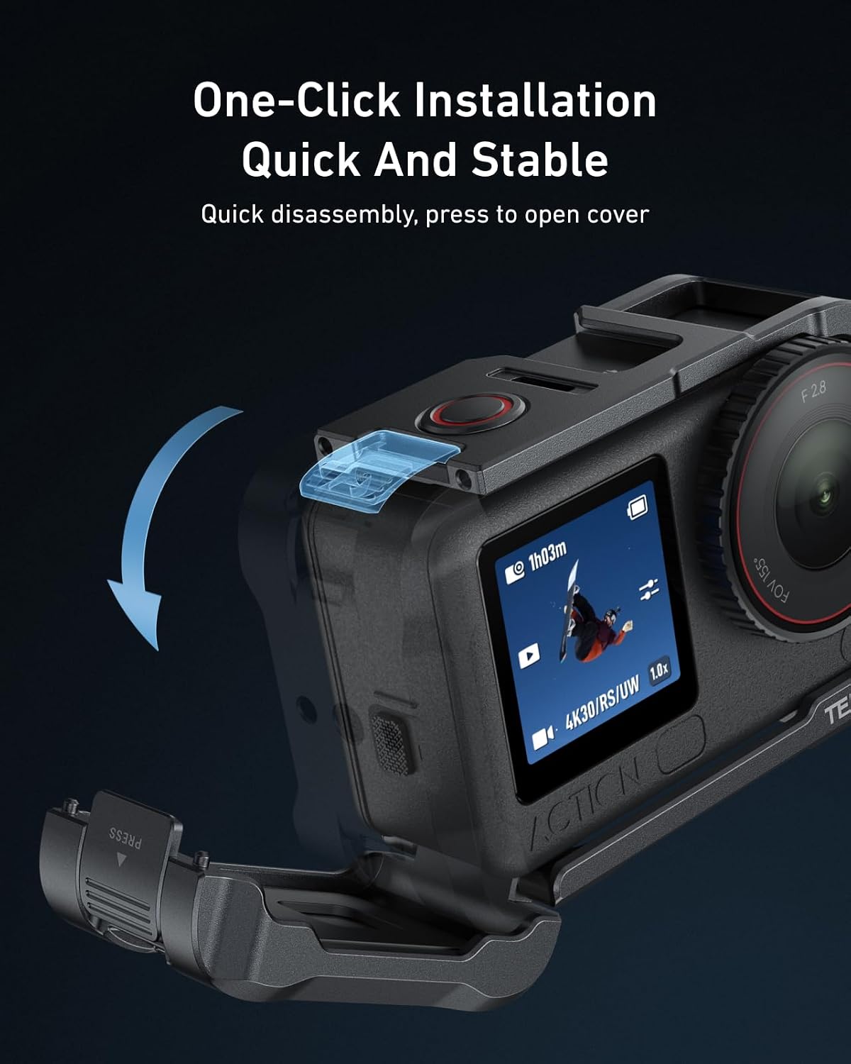 CARCASA PARA CÁMARA TELESIN PARA DJI OSMO ACTION 6 ALUMINIO - 5