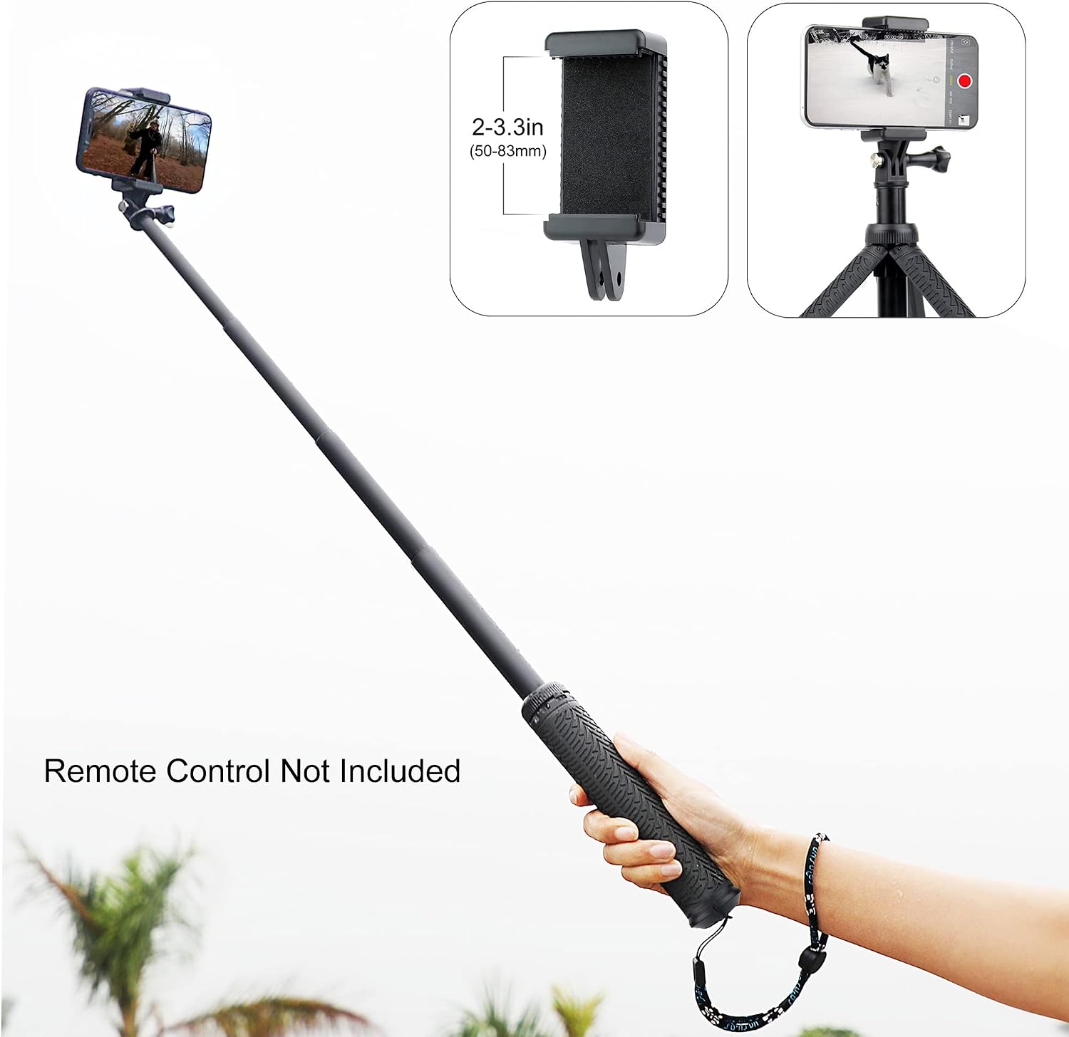 TRÍPODE PARA CÁMARA GEPULY ALUMINIO IMPERMEABLE CON SELFIE STICK - 5