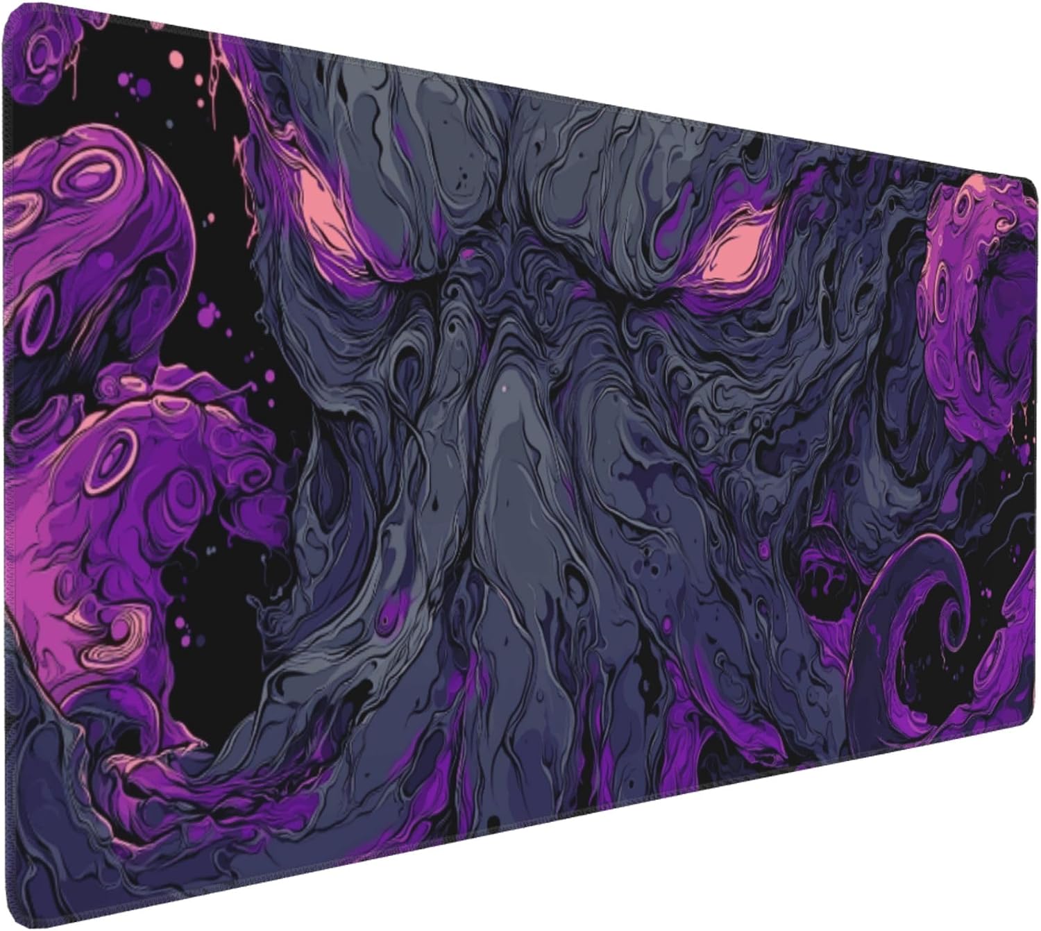 MOUSE PAD GRANDE JJWETONG CON DISEÑO ABSTRACTO DE PULPO MORADO 90X40 CM - 1