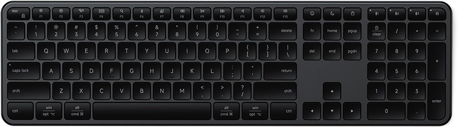 KIT DE TECLADO Y MOUSE INALÁMBRICO SATECHI SLIM EX3 BLUETOOTH 2.4 GHZ NEGRO ESPACIAL - 1