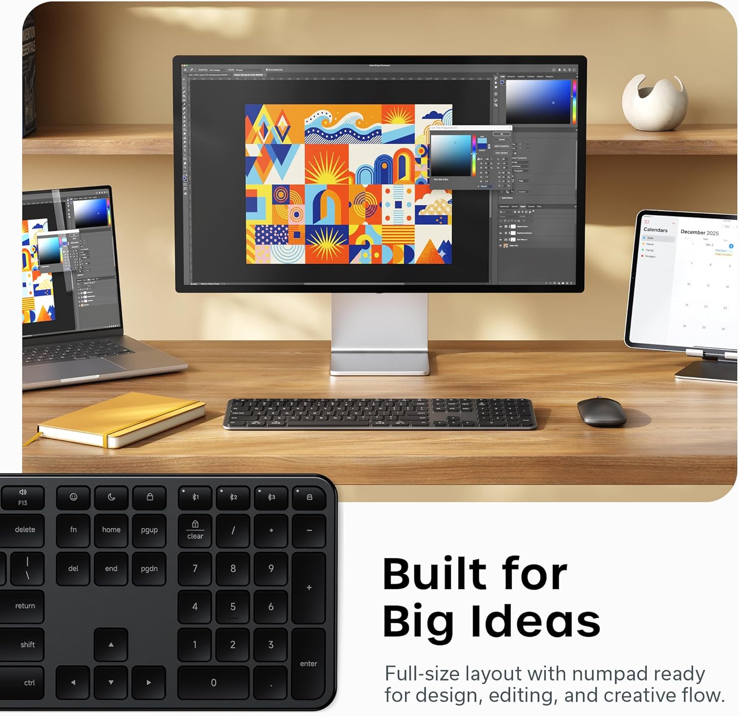 KIT DE TECLADO Y MOUSE INALÁMBRICO SATECHI SLIM EX3 BLUETOOTH 2.4 GHZ NEGRO ESPACIAL - 5