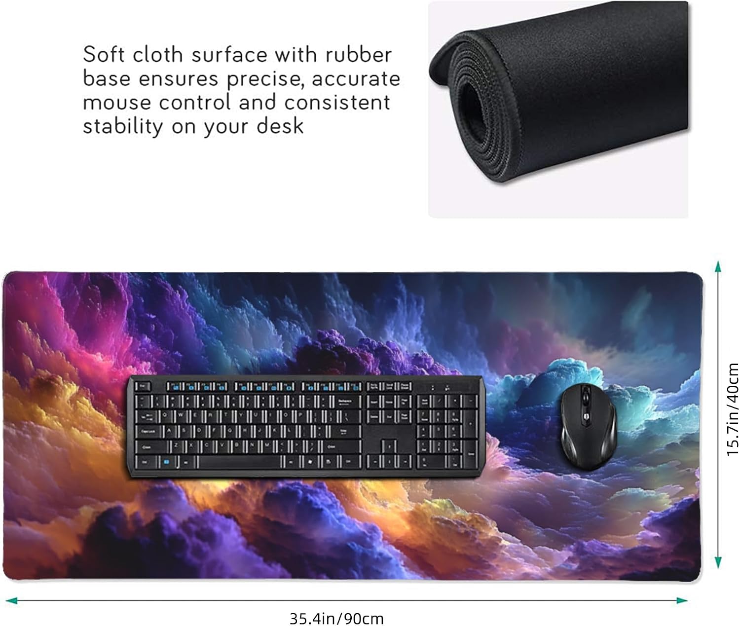 MOUSE PAD EXTRA GRANDE JJWETONG GALAXY CLOUD 90X40 CM - 2