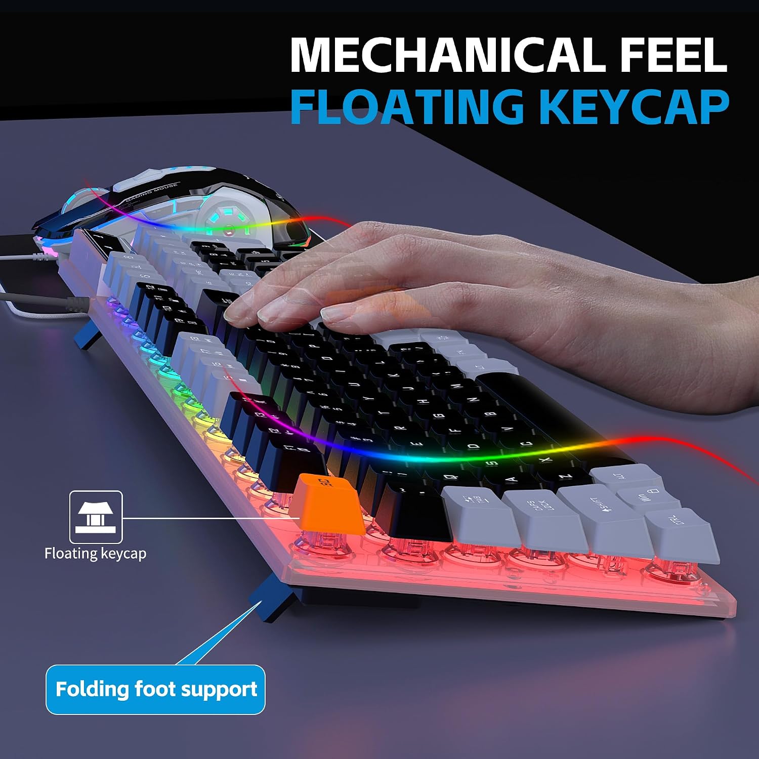KIT DE TECLADO, MOUSE, AUDÍFONOS Y MOUSEPAD PARA GAMING DGG - 2