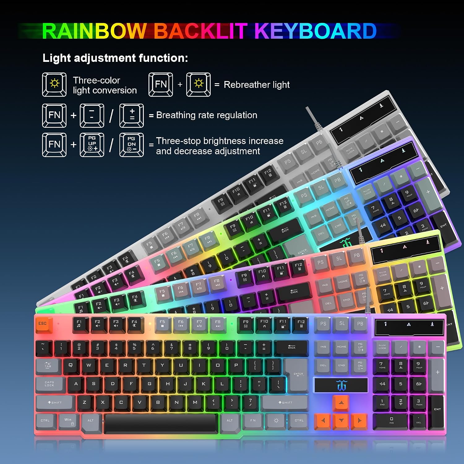 KIT DE TECLADO, MOUSE, AUDÍFONOS Y MOUSEPAD PARA GAMING DGG - 3