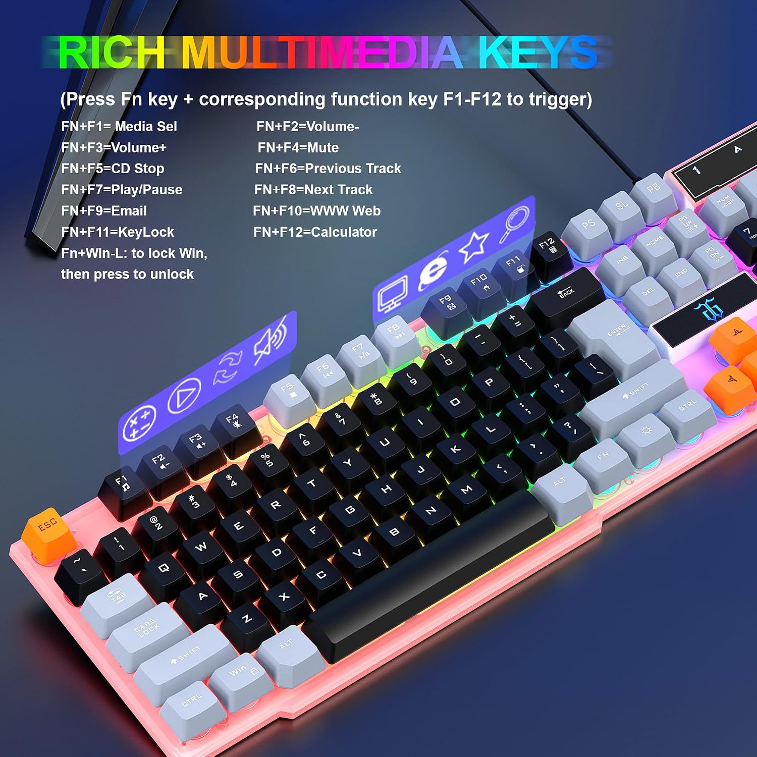 KIT DE TECLADO, MOUSE, AUDÍFONOS Y MOUSEPAD PARA GAMING DGG - 4