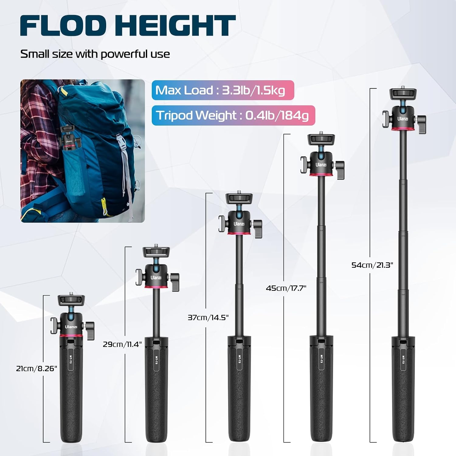 TRÍPODE EXTENSIBLE ULANZI MT-73 MINI SELFIE STICK PARA CÁMARAS COMPACTAS - 4