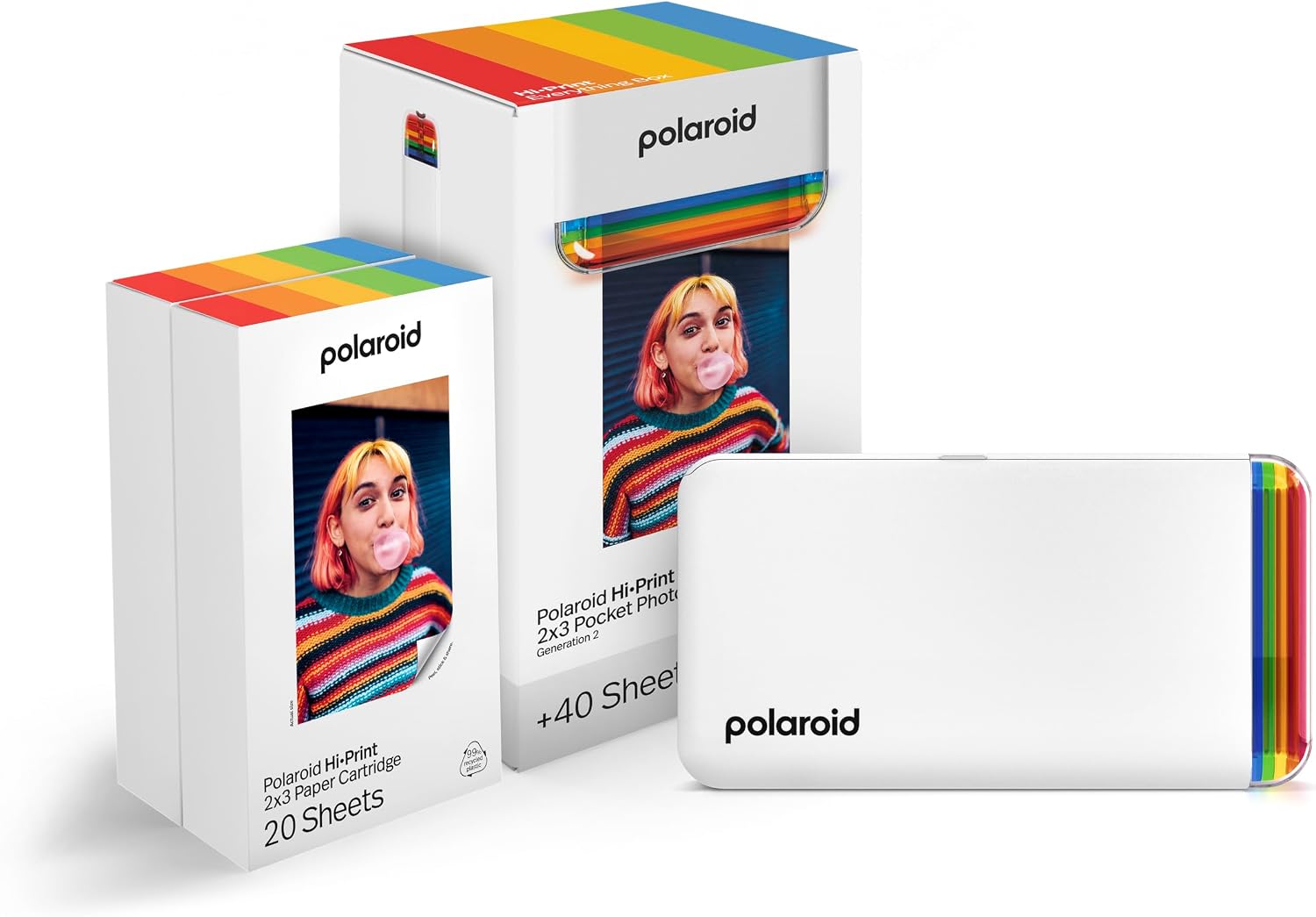 IMPRESORA POLAROID HI-PRINT 2ND GENERATION BLUETOOTH BLANCA CON 40 FOTOS - 1
