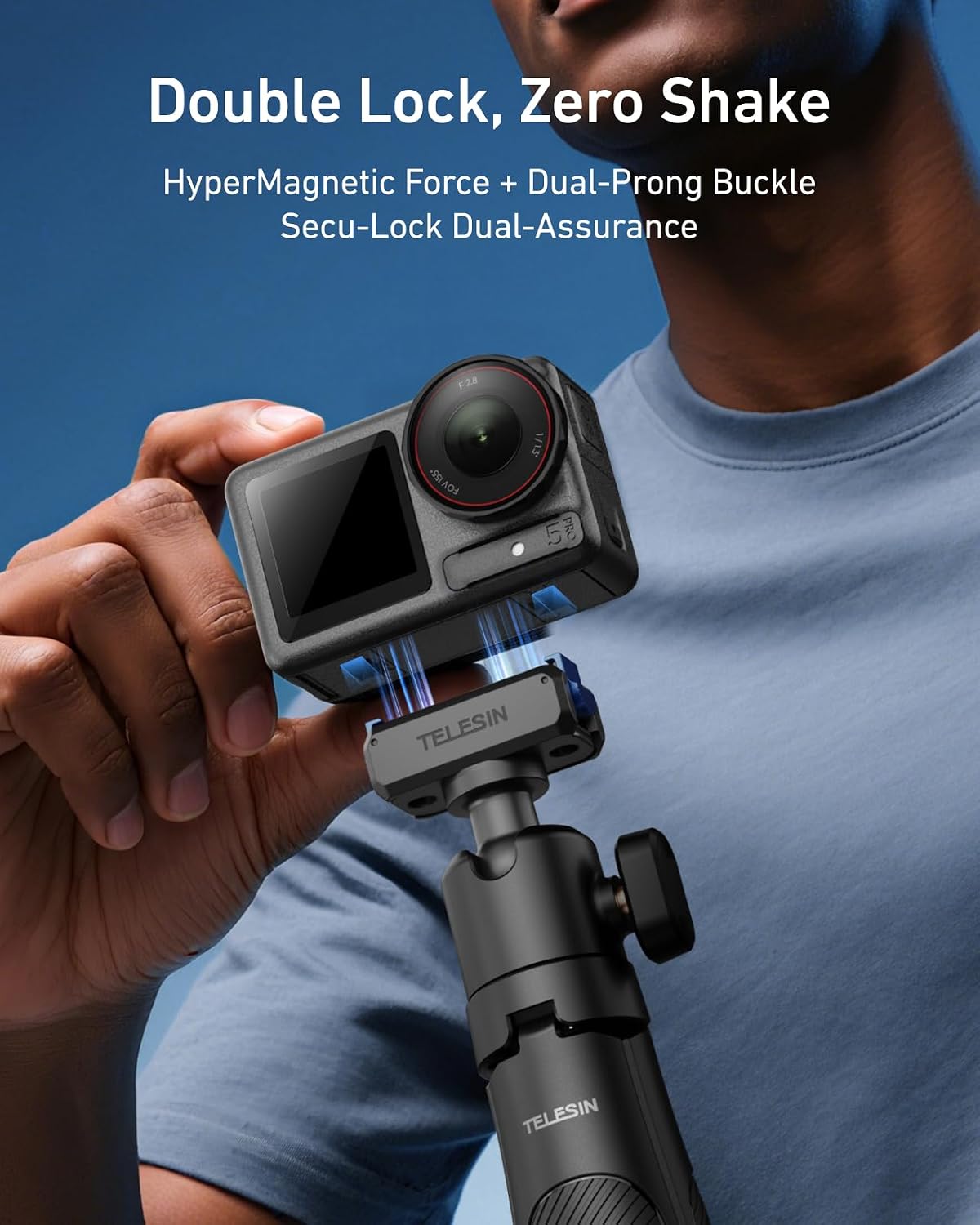SOPORTE ADAPTADOR MAGNÉTICO TELESIN PARA DJI OSMO ACTION 5 PRO/4/3 Y OSMO 360 - 3
