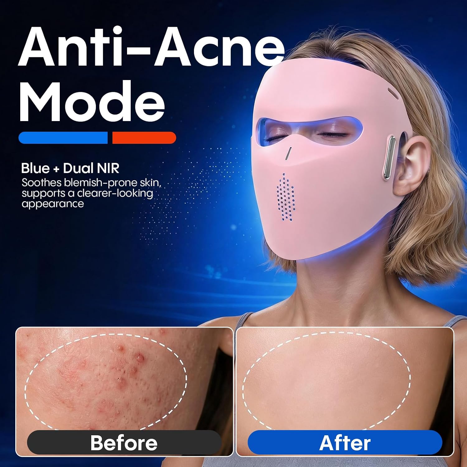 MÁSCARA FACIAL LED OWNATURE CON LUZ INFRARROJA CERCANA, ROJA Y AZUL PARA REJUVENECIMIENTO PROFESIONAL - 5