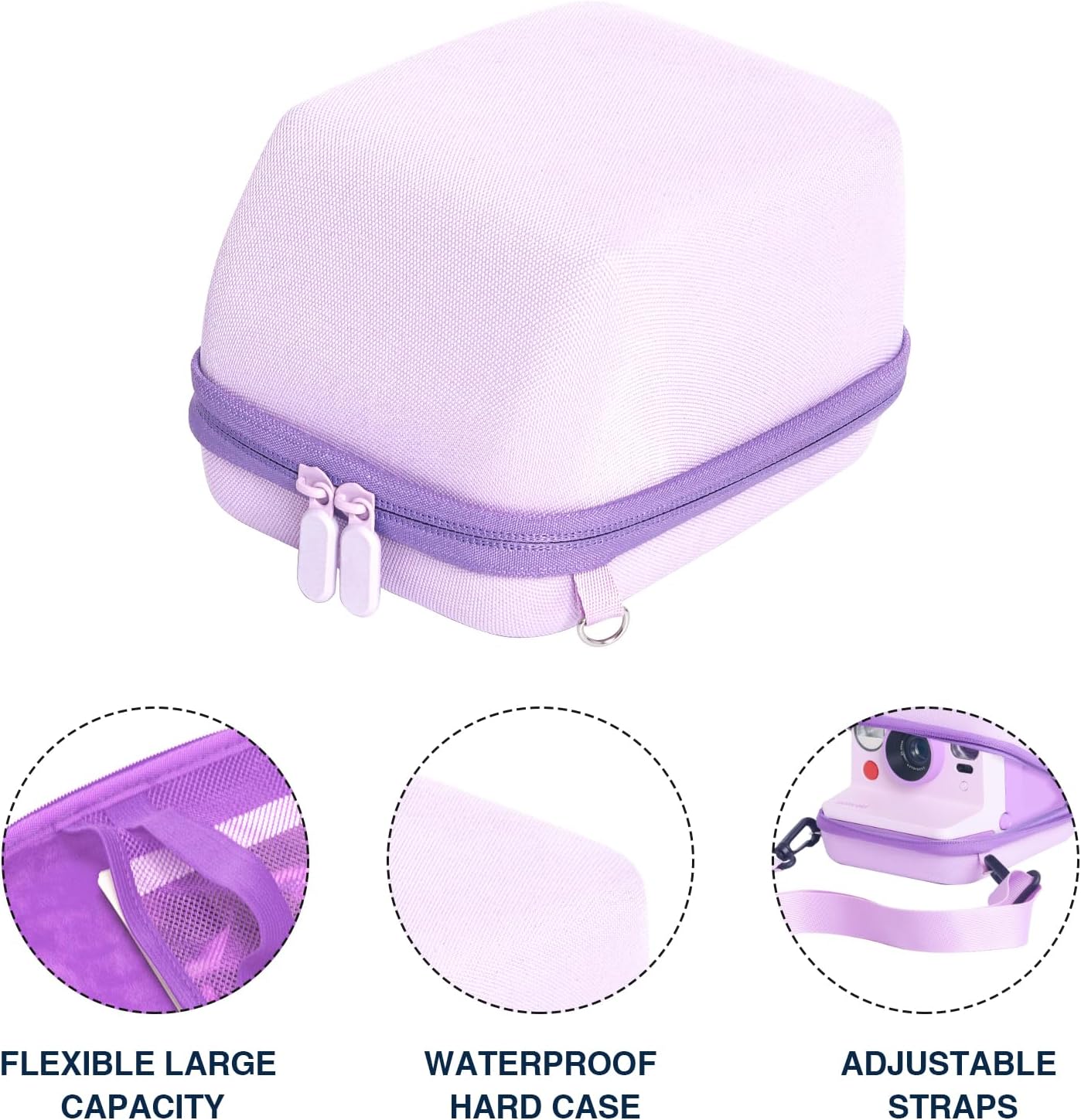 FUNDA PARA CÁMARA WOGOZAN PARA POLAROID NOW/NOW+/I-TYPE/FLIP INSTANT CÁMARA MORADO - 3