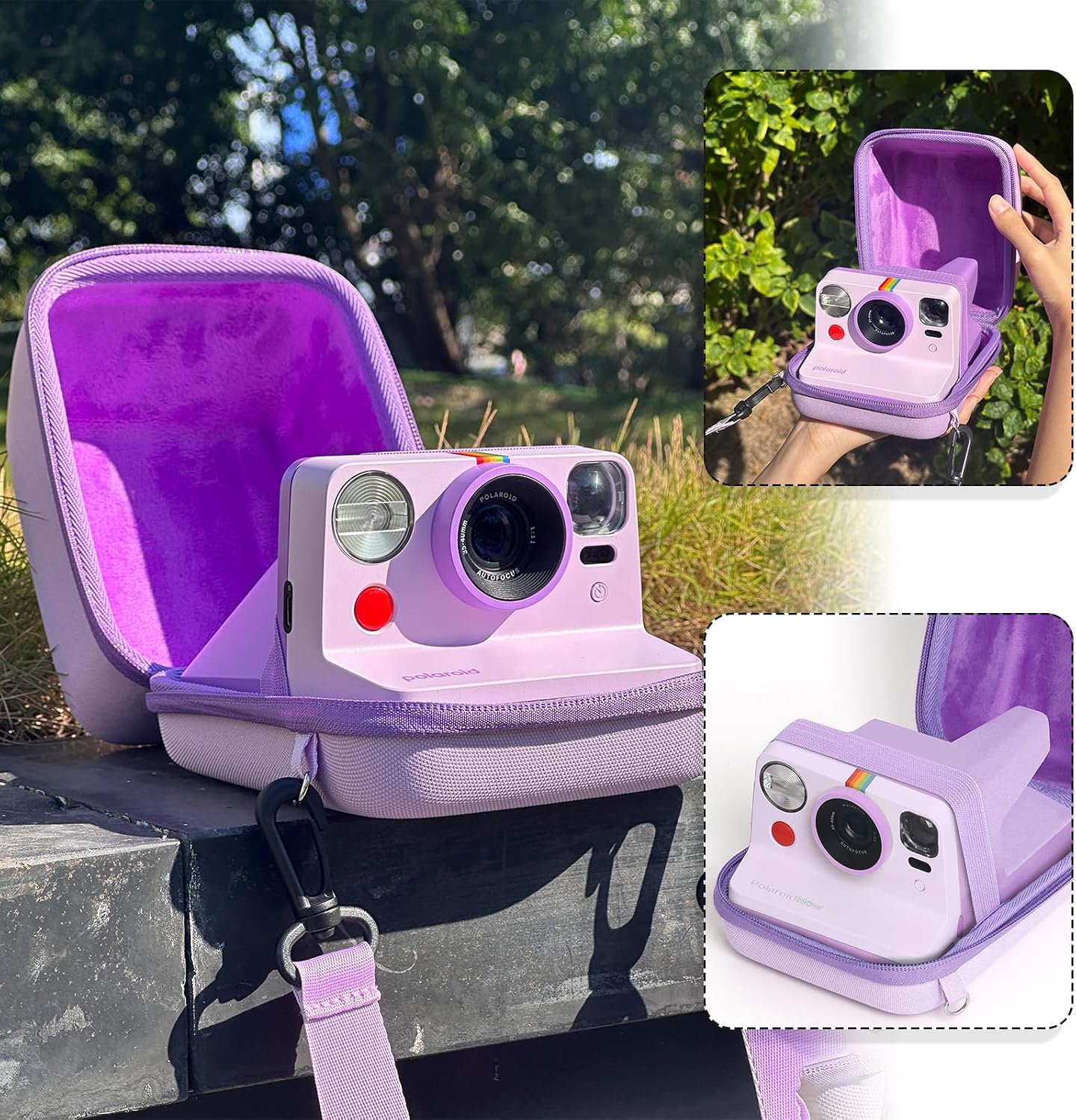FUNDA PARA CÁMARA WOGOZAN PARA POLAROID NOW/NOW+/I-TYPE/FLIP INSTANT CÁMARA MORADO - 4