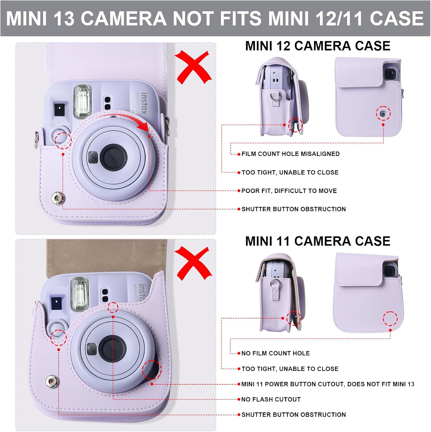 FUNDA PARA CÁMARA WOGOZAN FUJIFILM INSTAX MINI 13 BLANCO - 3