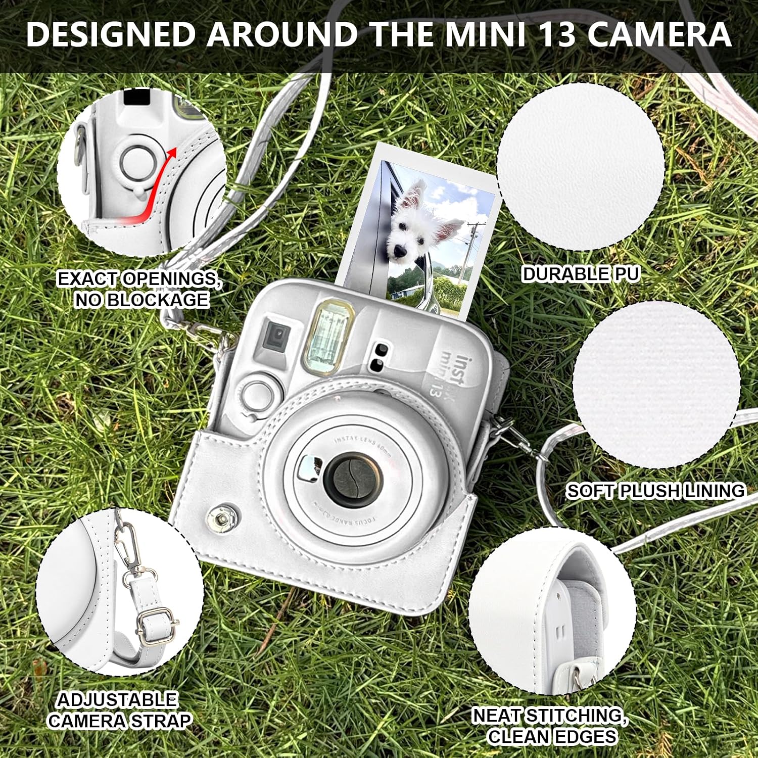 FUNDA PARA CÁMARA WOGOZAN FUJIFILM INSTAX MINI 13 BLANCO - 4