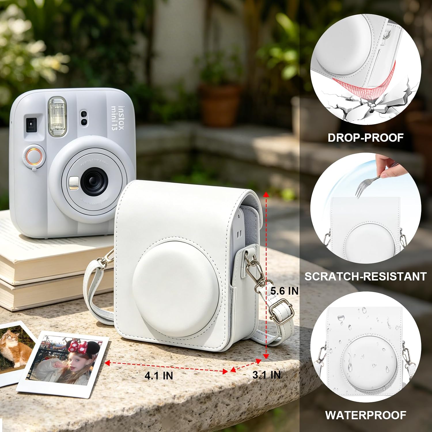 FUNDA PARA CÁMARA WOGOZAN FUJIFILM INSTAX MINI 13 BLANCO - 5