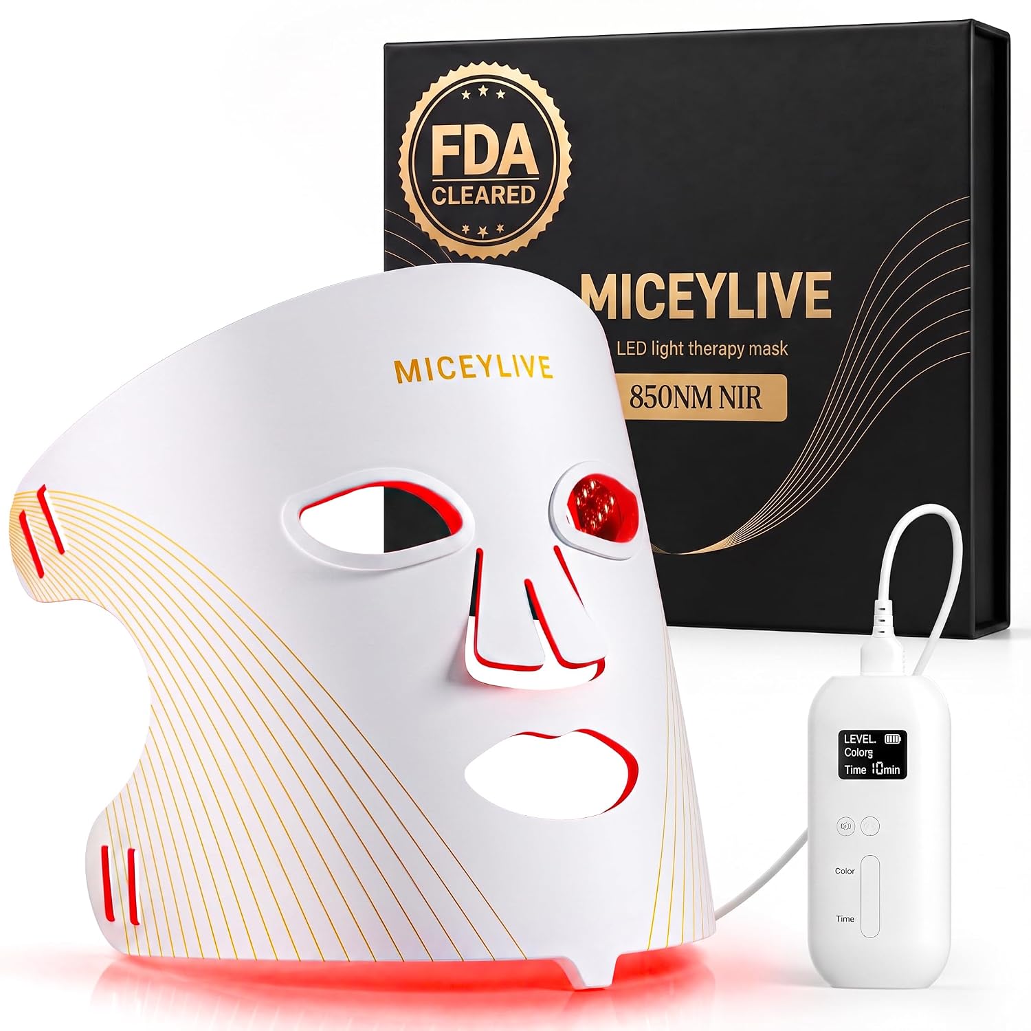 MÁSCARA DE TERAPIA DE LUZ ROJA Y AZUL MICEYLIVE PARA ROSTRO FDA - 1