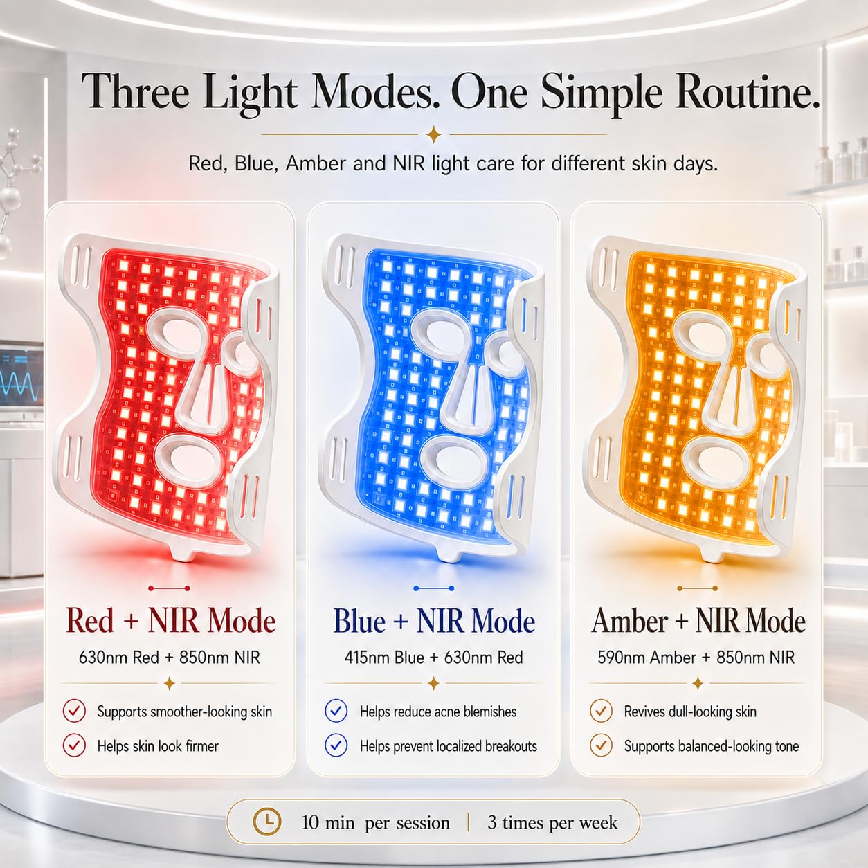 MÁSCARA DE TERAPIA DE LUZ ROJA Y AZUL MICEYLIVE PARA ROSTRO FDA - 5