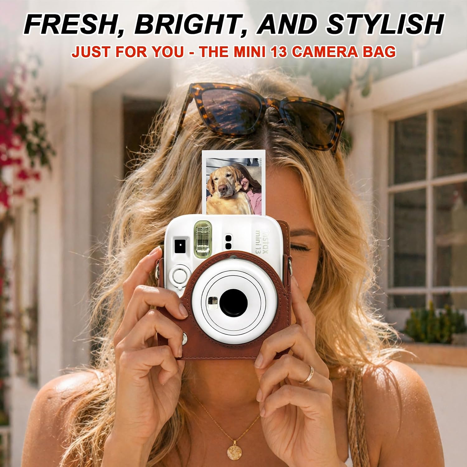 FUNDA PARA CÁMARA WOGOZAN FUJIFILM INSTAX MINI 13 MARRÓN - 2