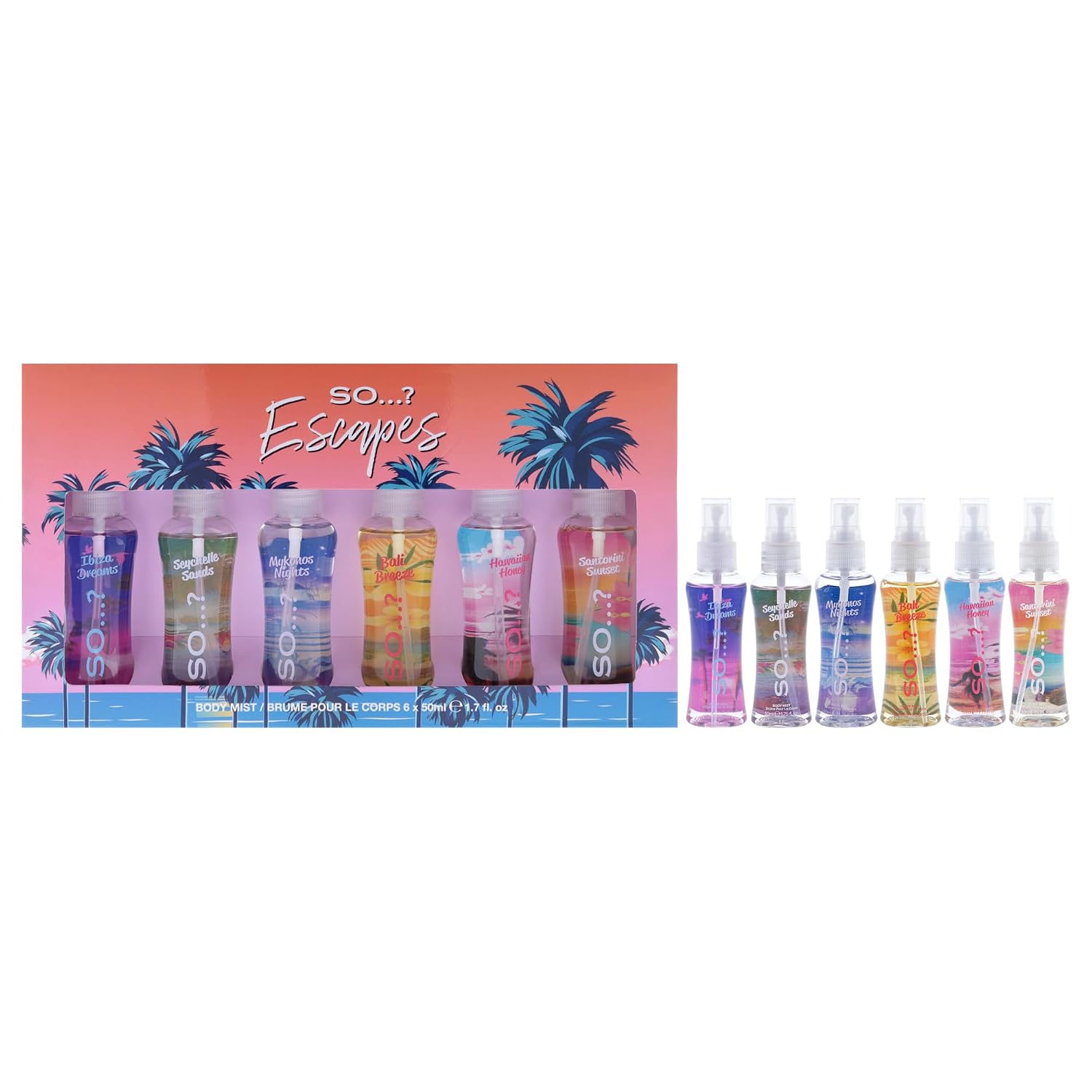 SET DE BODY MIST SO...? ESCAPES PARA MUJER 6 PIEZAS 50 ML - 1