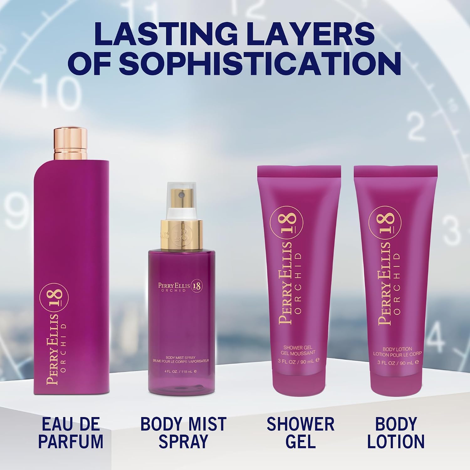 SET DE FRAGANCIAS PERRY ELLIS 18 ORCHID 4 PIEZAS PARA MUJER - 3