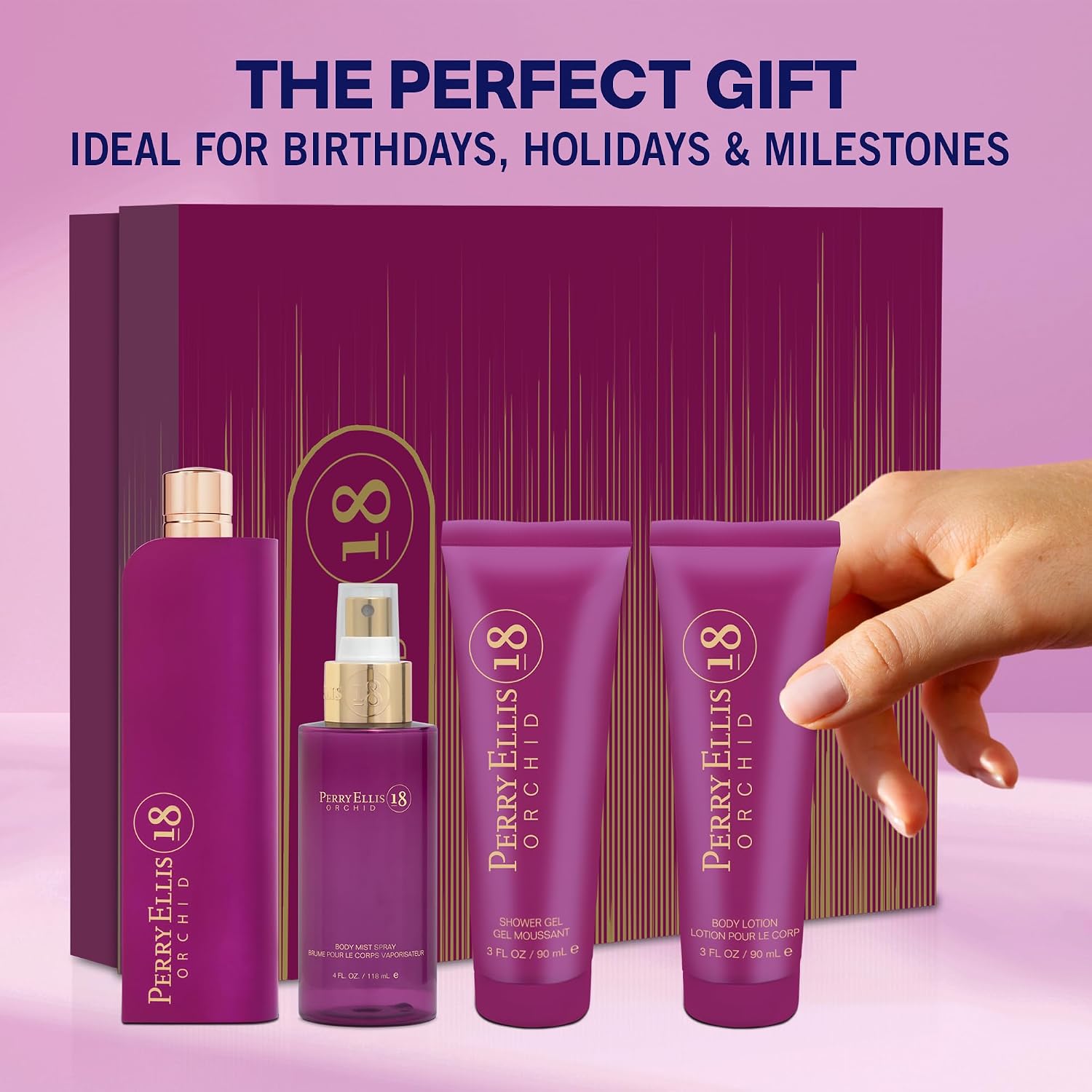 SET DE FRAGANCIAS PERRY ELLIS 18 ORCHID 4 PIEZAS PARA MUJER - 5