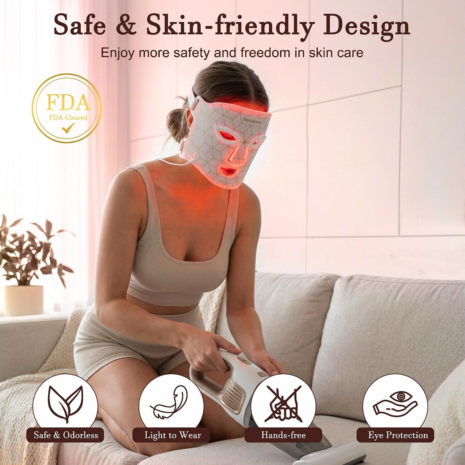 MASCARILLA FACIAL SOJUVENVER RED LIGHT THERAPY 8 COLORES LED ANTIEDAD - 5