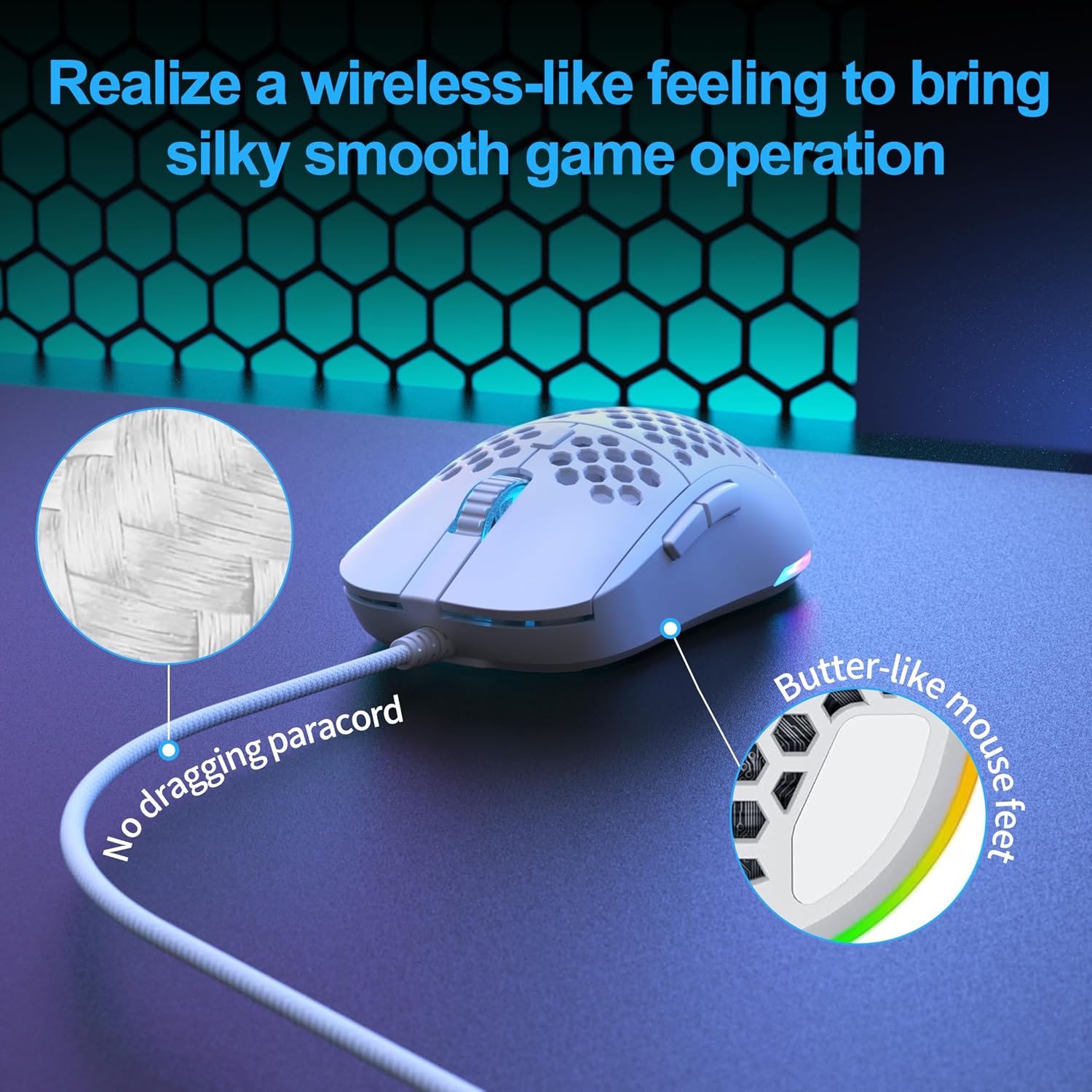 MOUSE GAMER TMKB FALCON M1SE BLANCO 12800DPI CABLEADO - 5