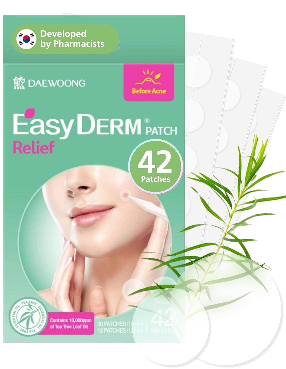 PARCHE FACIAL DWEASYDERM EASYDERM RELIEF TEA TREE 42 UNIDADES - 1