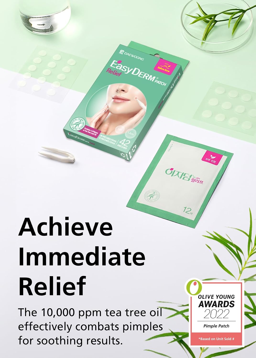 PARCHE FACIAL DWEASYDERM EASYDERM RELIEF TEA TREE 42 UNIDADES - 3