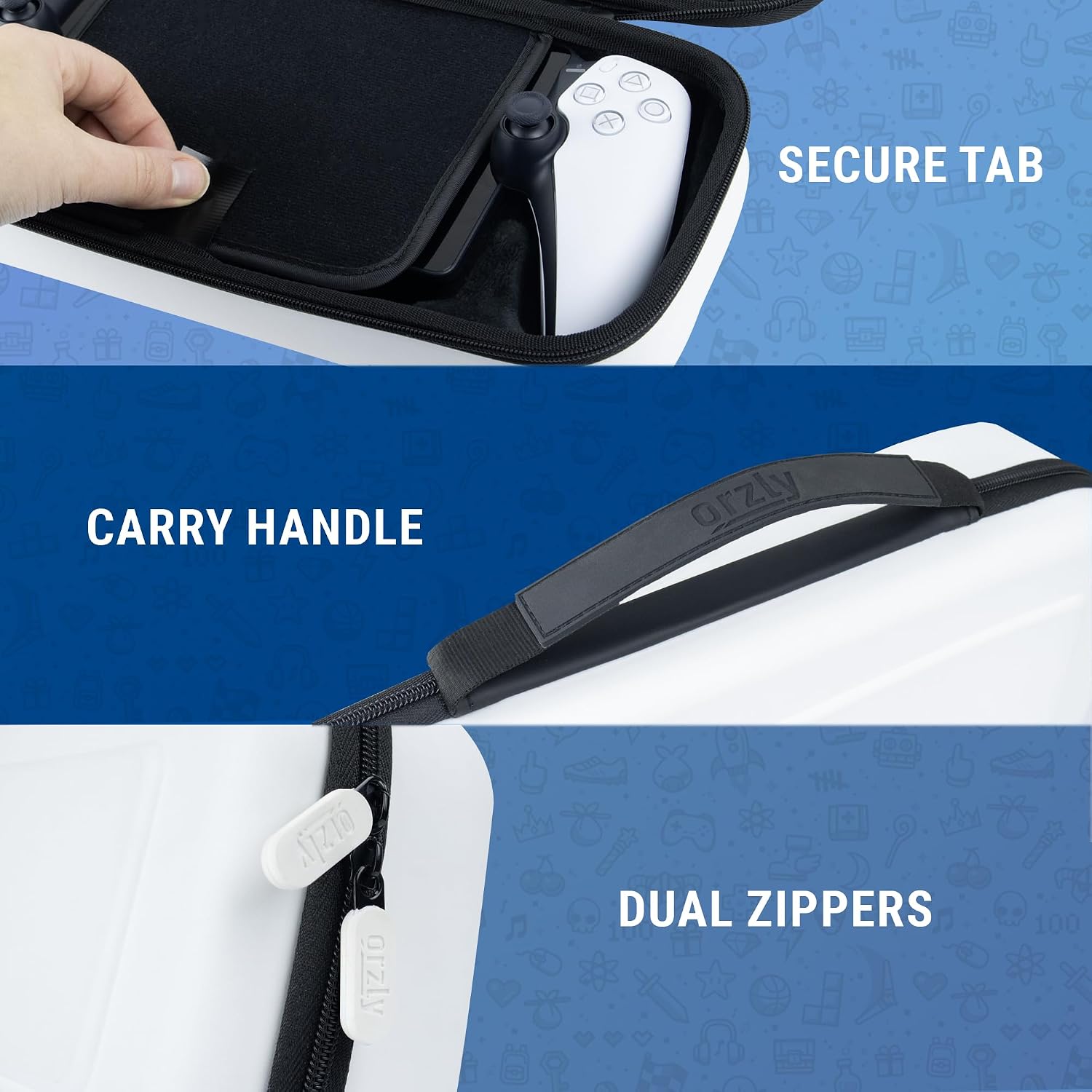 ESTUCHE ORZLY PARA PLAYSTATION PORTAL PS5 BLANCO Y NEGRO - 5