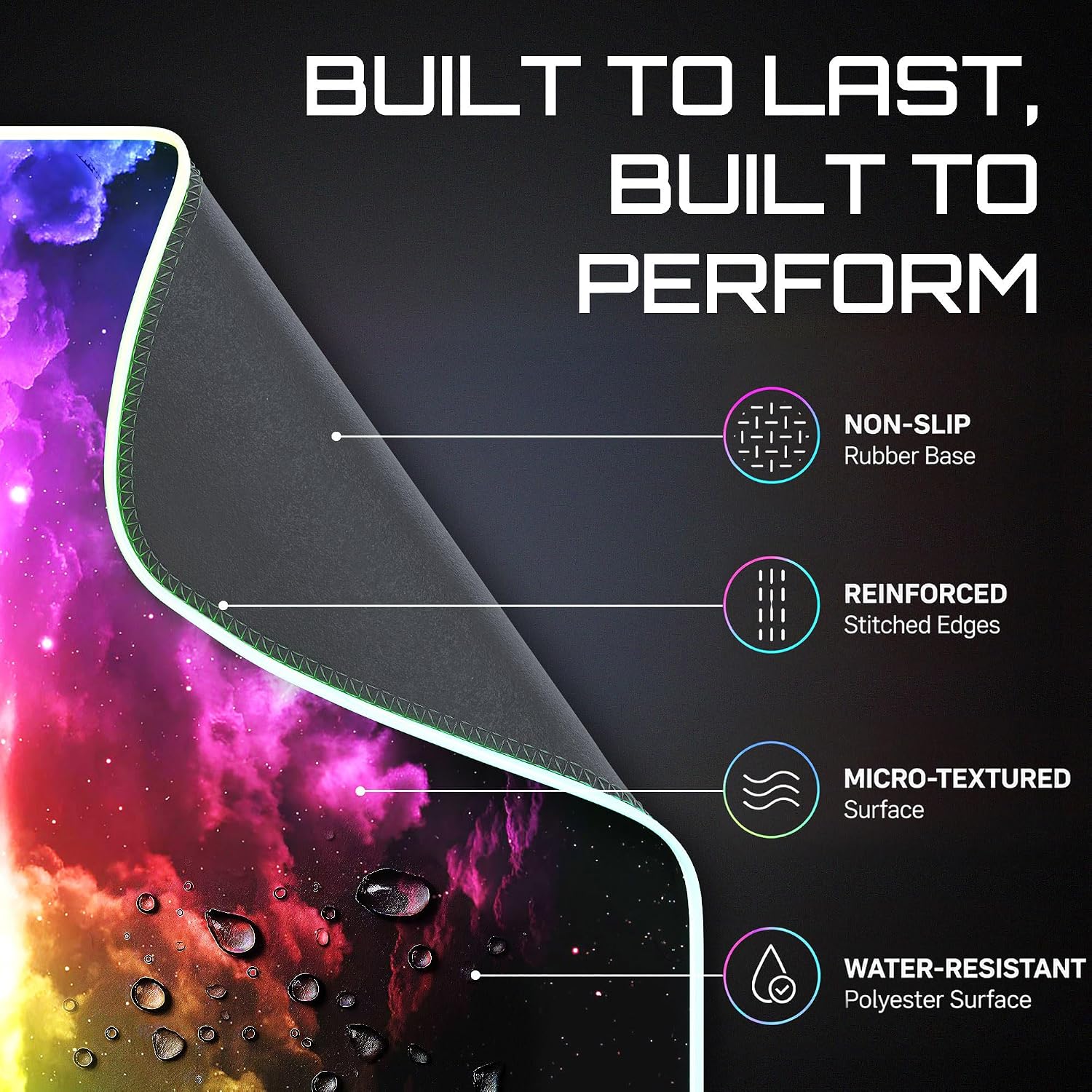 MOUSE PAD GAMING GERLOS RGB GRANDE 80 X 30 CM - 4