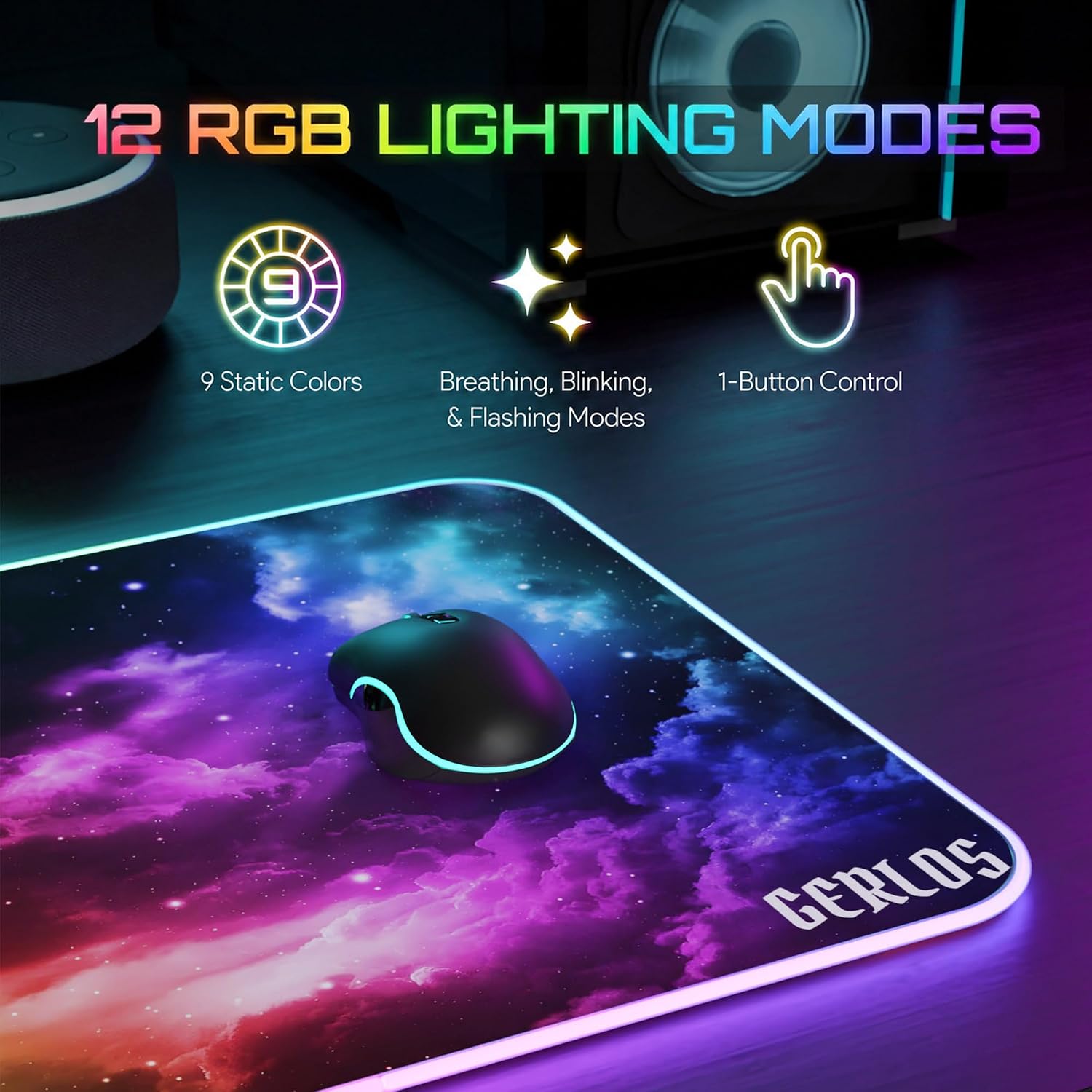 MOUSE PAD GAMING GERLOS RGB GRANDE 80 X 30 CM - 5