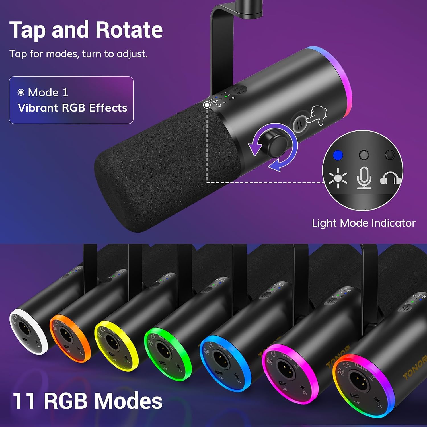 MICRÓFONO DINÁMICO TONOR PARA GAMING CON CANCELACIÓN DE RUIDO AI Y CONEXIÓN XLR/USB - 4