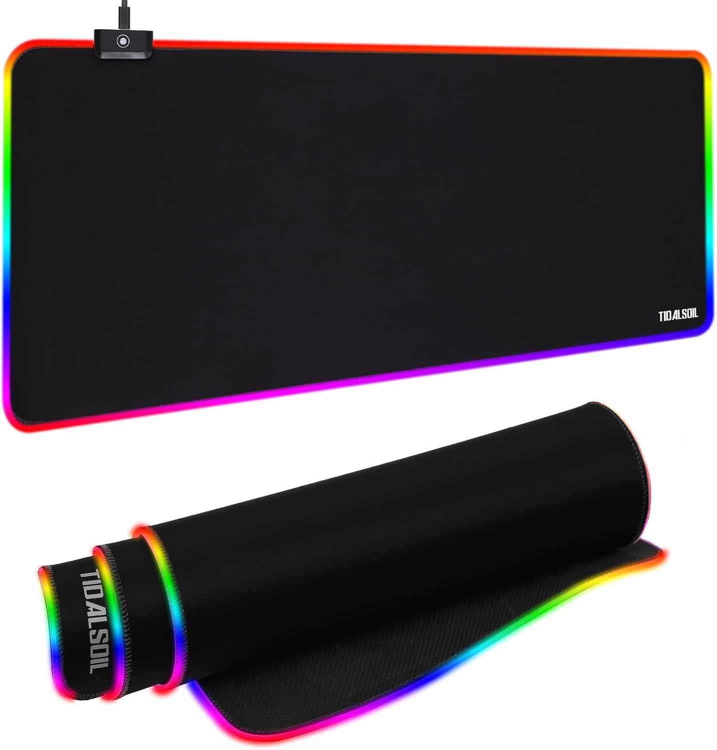 MOUSE PAD GAMING TIDALSOIL RGB 80X30 CM NEGRO - 1