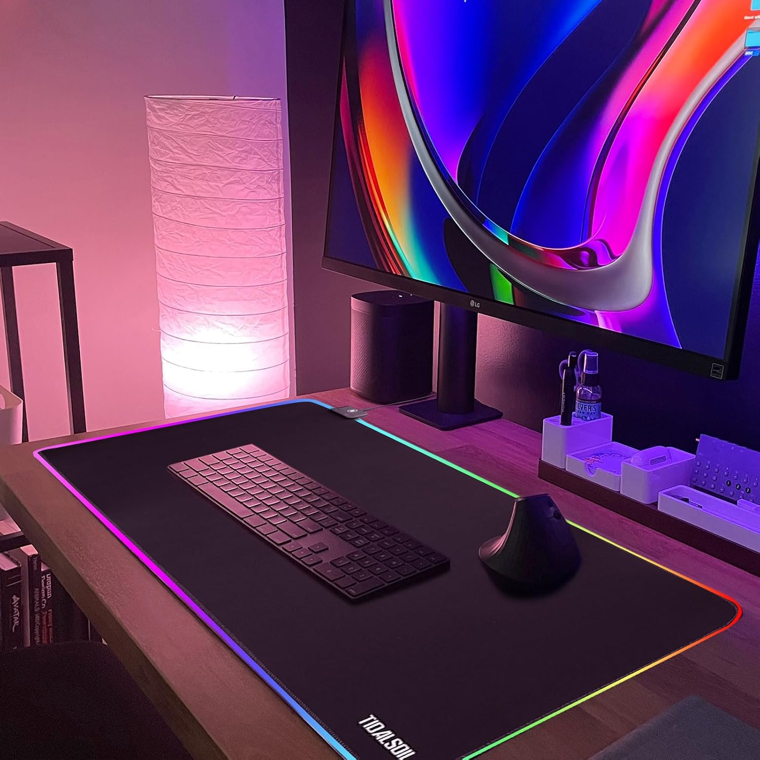 MOUSE PAD GAMING TIDALSOIL RGB 80X30 CM NEGRO - 5