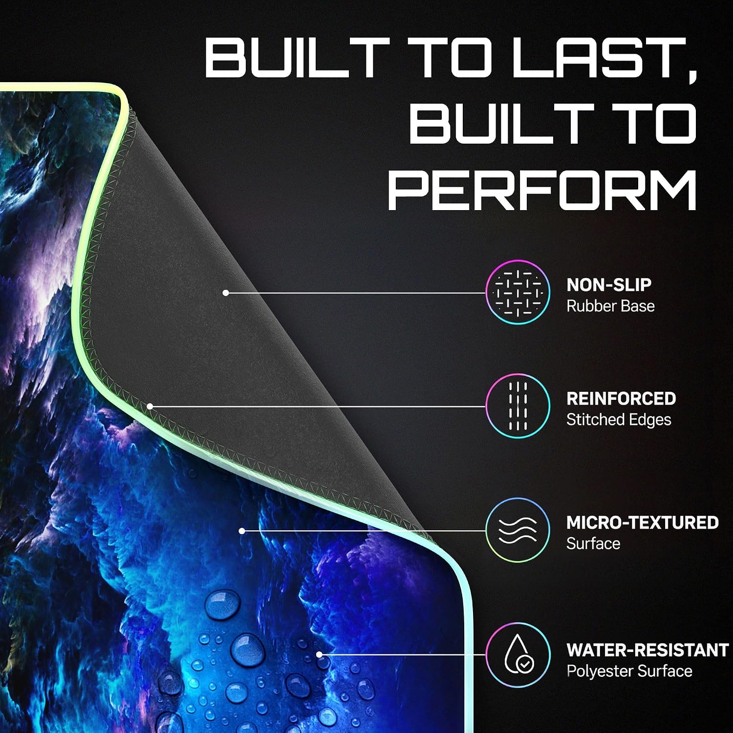 MOUSE PAD GAMING GERLOS RGB GRANDE 80X30 CM - 4
