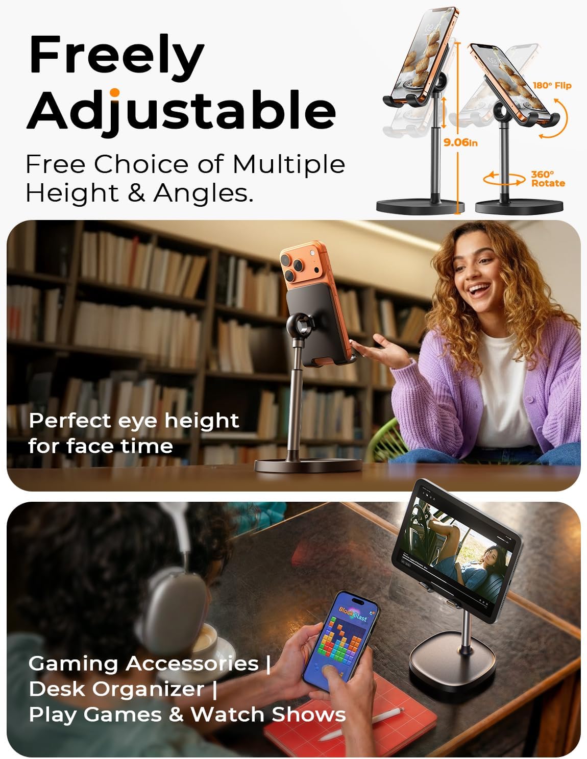 SOPORTE PARA CELULAR LISEN AJUSTABLE PARA ESCRITORIO - 2